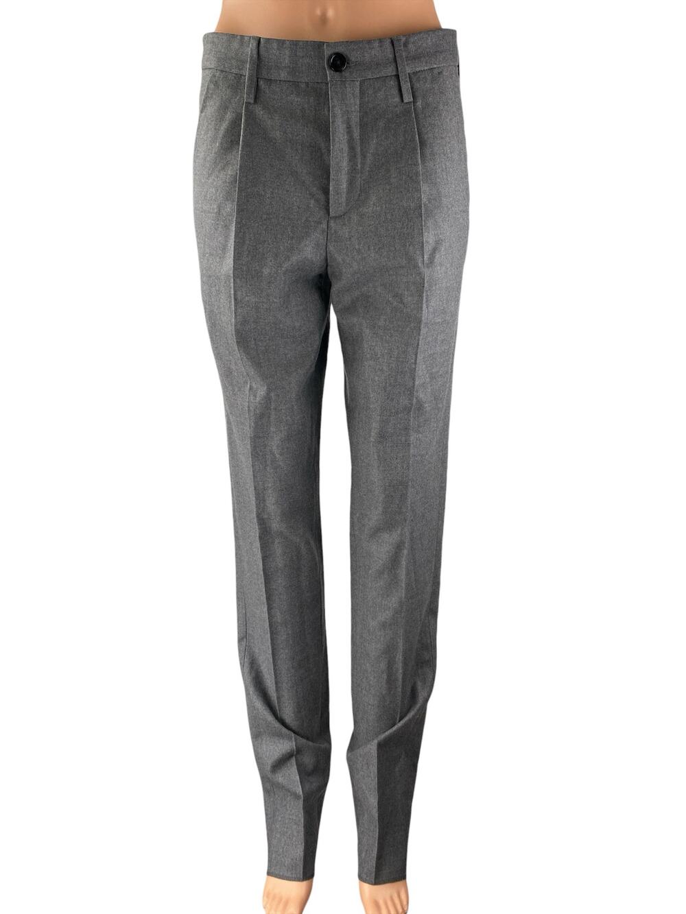 Michael Kors Gray Pleated High Rise Slim Fit Straight Leg Trouser Dress Pants 29
